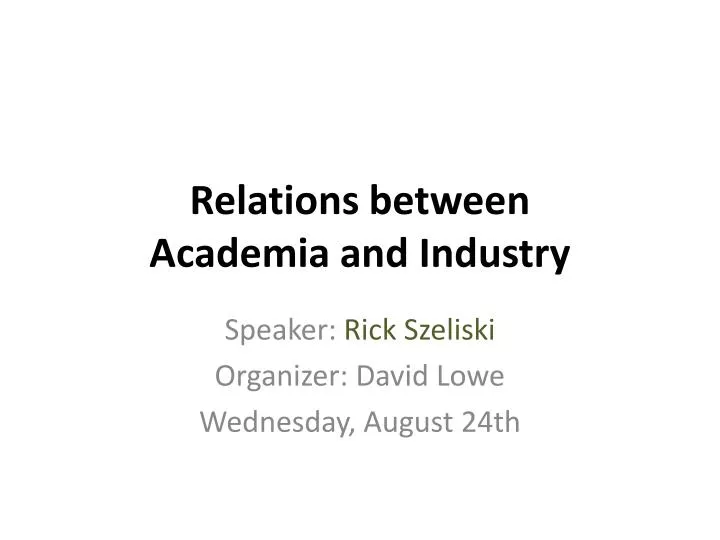 relations between academia and industry