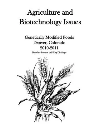 Agriculture and Biotechnology Issues