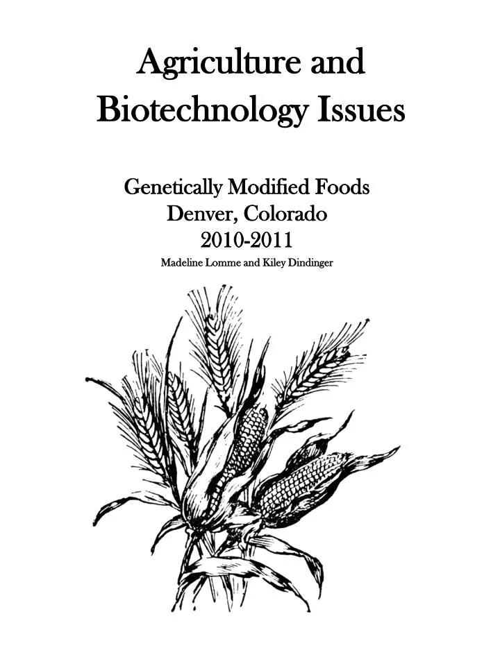 agriculture and biotechnology issues