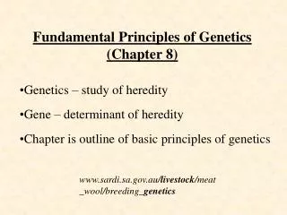 Fundamental Principles of Genetics (Chapter 8)