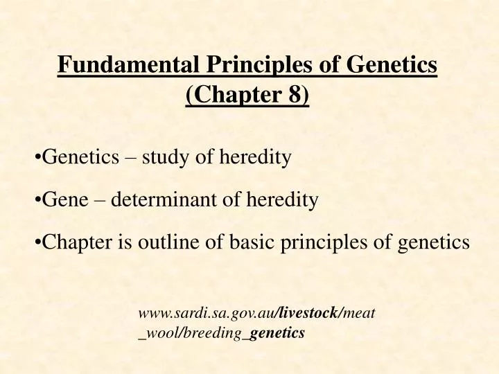 fundamental principles of genetics chapter 8