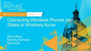 Connecting Windows Phones and Slates to Windows Azure