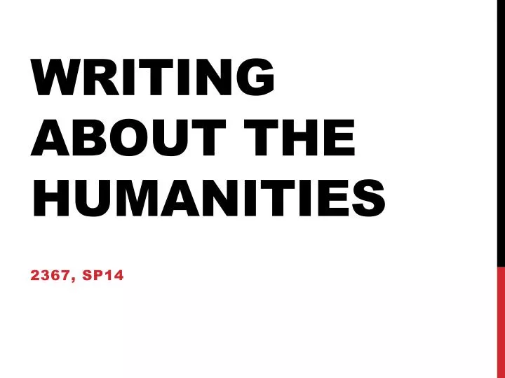 writing about the humanities
