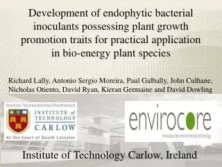 Development of endophytic bacterial inoculants possessing plant growth promotion traits for practical application in b