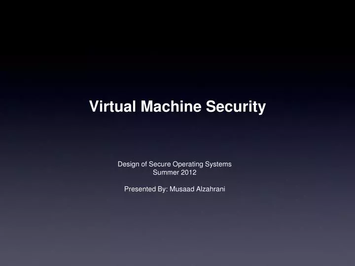 virtual machine security
