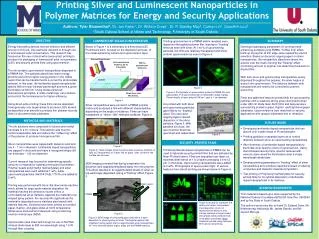 Printing Silver and Luminescent Nanoparticles in Polymer Matrices for Energy and Security Applications