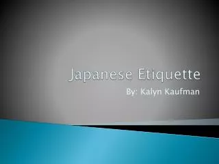 Japanese Etiquette
