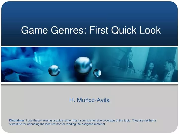 game genres first quick look