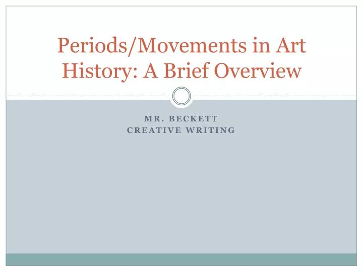 periods movements in art history a brief overview