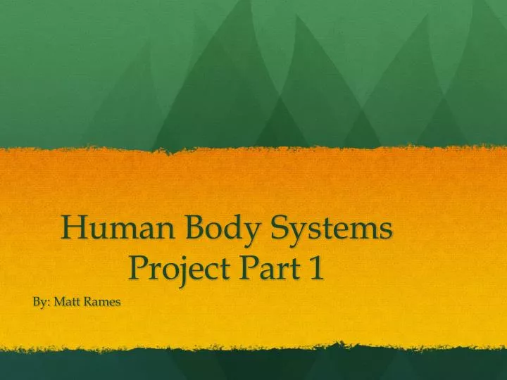 human body systems project part 1