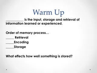 warm up