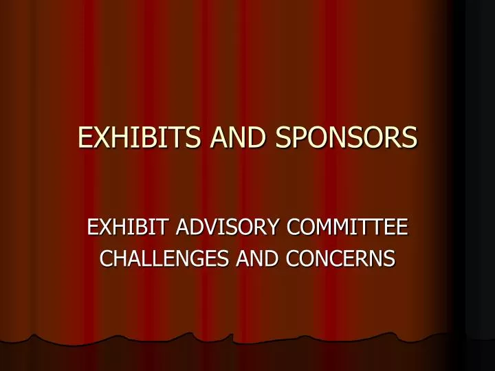 exhibits and sponsors