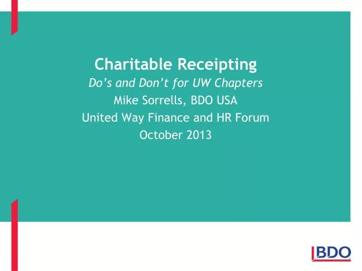 charitable receipting