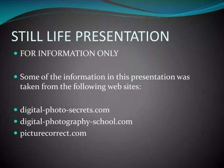 still life presentation