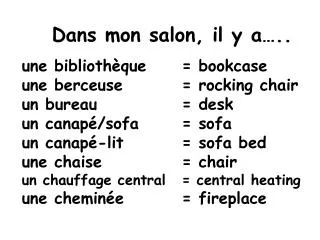 dans mon salon il y a