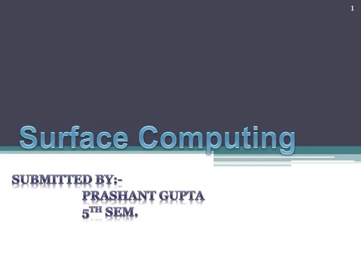 surface computing