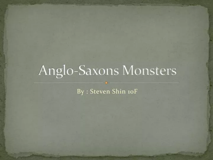 anglo saxons monsters