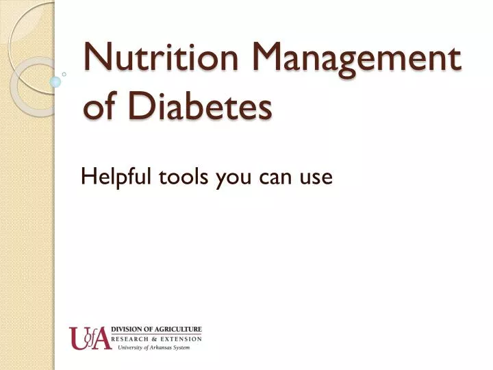 nutrition management of diabetes