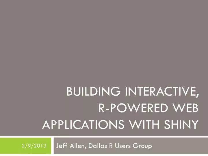 building interactive r powered web applications with shiny