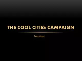 The Cool Cities Campaign