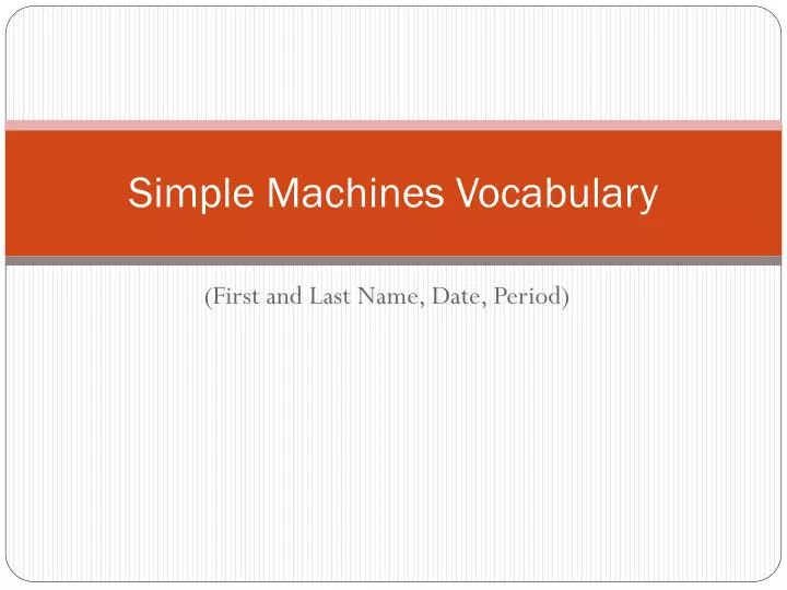 simple machines vocabulary