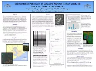Sedimentation Patterns in an Estuarine Marsh: Freeman Creek, NC