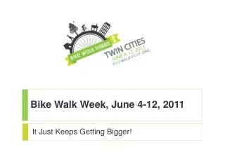 Bike Walk Week, June 4-12, 2011