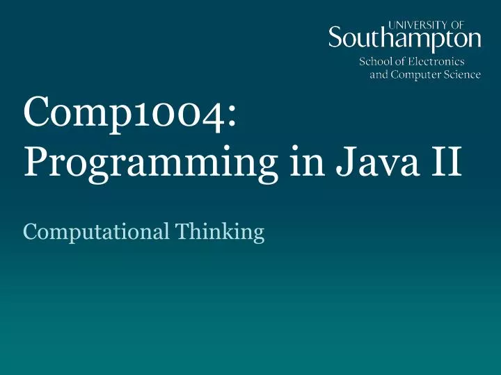 comp1004 programming in java ii