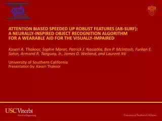 ATTENTION BIASED SPEEDED UP ROBUST FEATURES (AB-SURF): A NEURALLY-INSPIRED OBJECT RECOGNITION ALGORITHM FOR A WEARABLE A