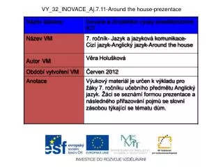 VY_32_INOVACE_Aj.7.11- Around the house-prezentace