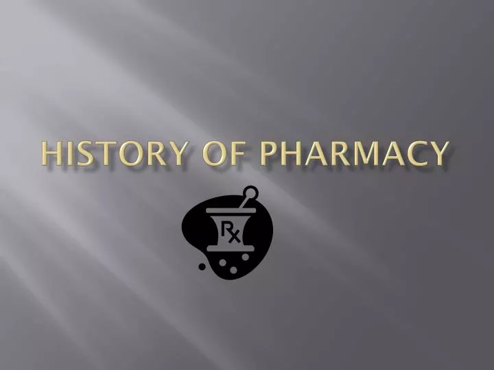 history of pharmacy