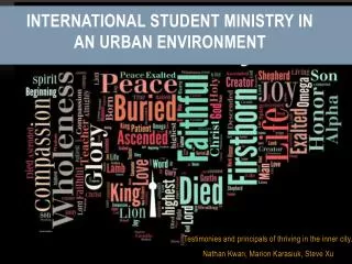 International Student Ministry in an Urban Environment