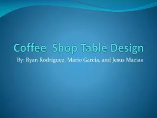 Coffee Shop Table Design