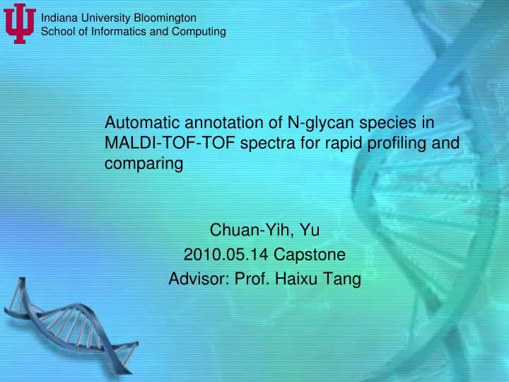 automatic annotation of n glycan species in maldi tof tof spectra for rapid profiling and comparing