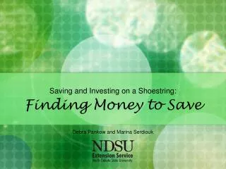 Saving and Investing on a Shoestring: