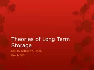 Theories of Long Term Storage