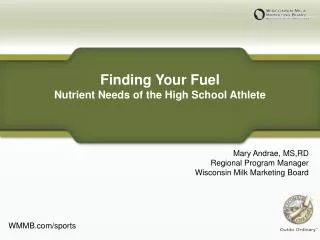 Finding Your Fuel Nutrient Needs of the High School Athlete