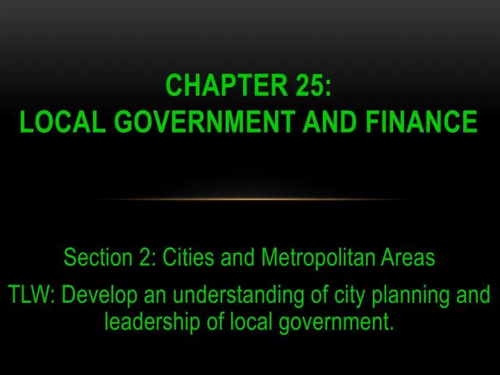 chapter 25 local government and finance