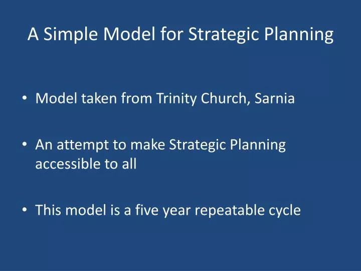 a simple model for strategic planning