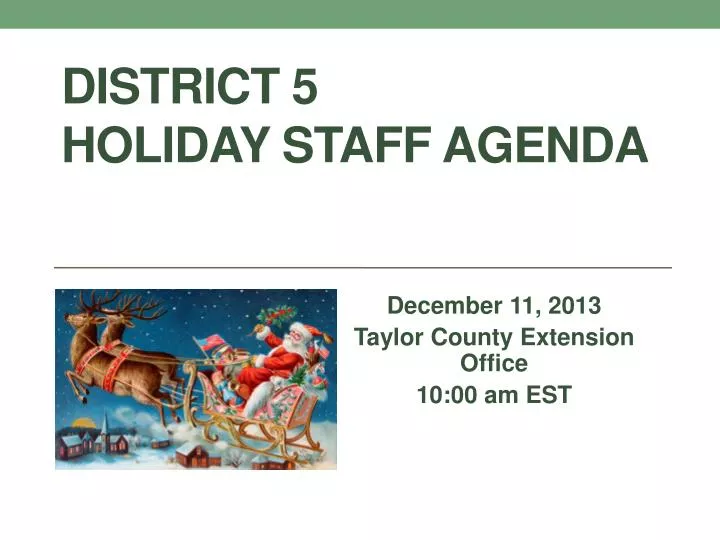 district 5 holiday staff agenda