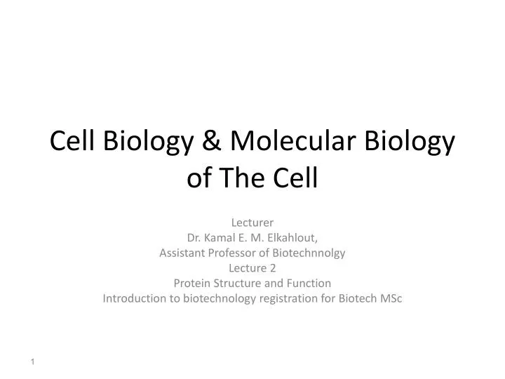 cell biology molecular biology of the cell