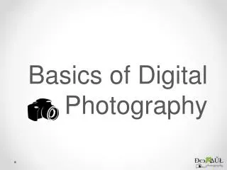 basics of digital photography