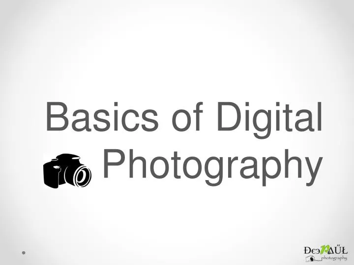 basics of digital photography