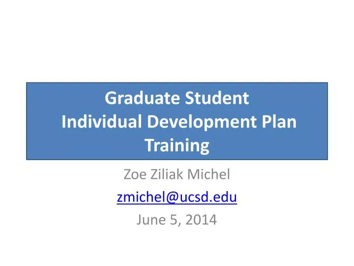 graduate student individual development plan training