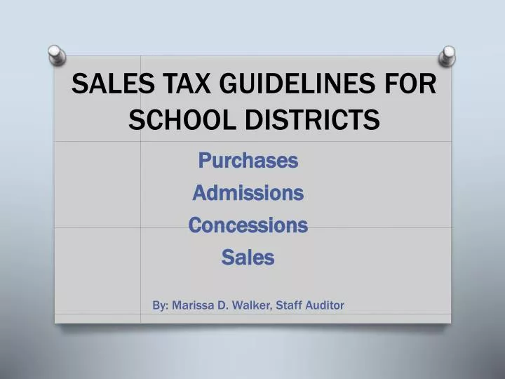 sales tax guidelines for school districts