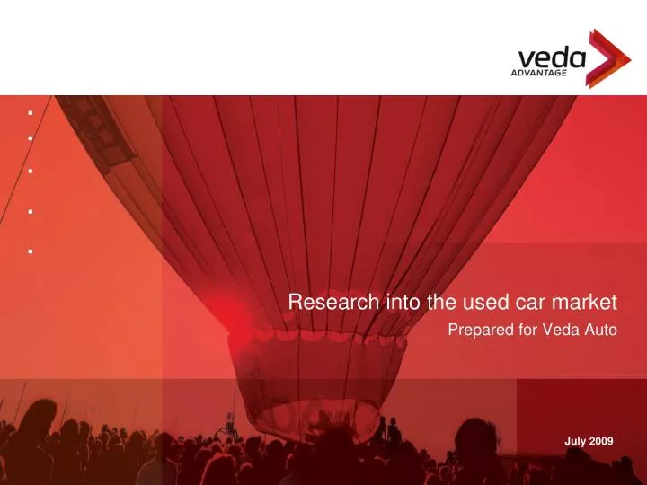 research into the used car market prepared for veda auto