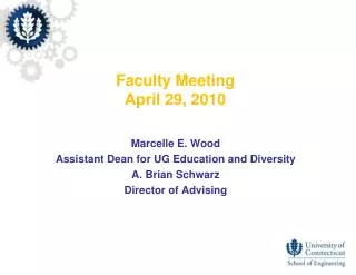 Faculty Meeting April 29, 2010