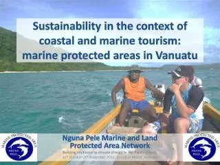 Sustainability in the context of coastal and marine tourism: marine protected areas in Vanuatu