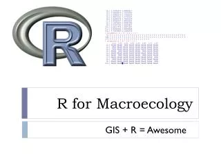 R for Macroecology