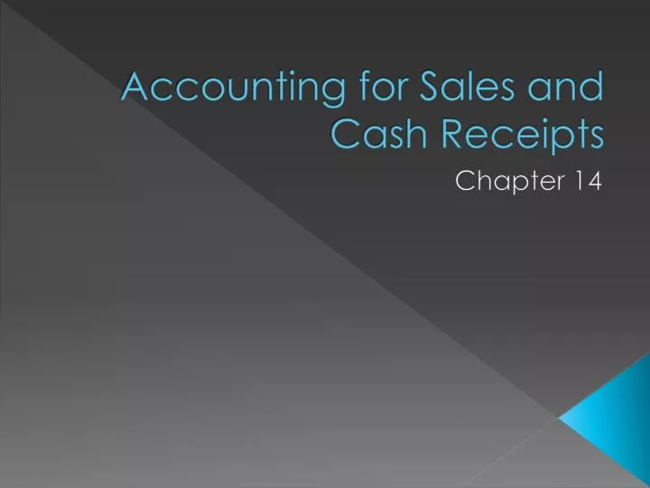 accounting for sales and cash receipts